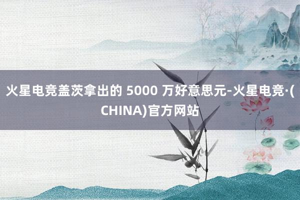 火星电竞盖茨拿出的 5000 万好意思元-火星电竞·(CHINA)官方网站